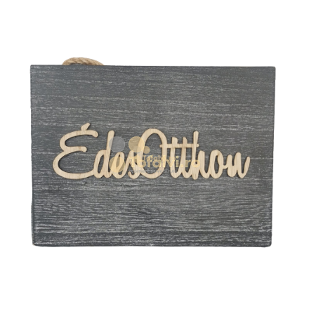 Ajtódísz Édes otthon kötéllel