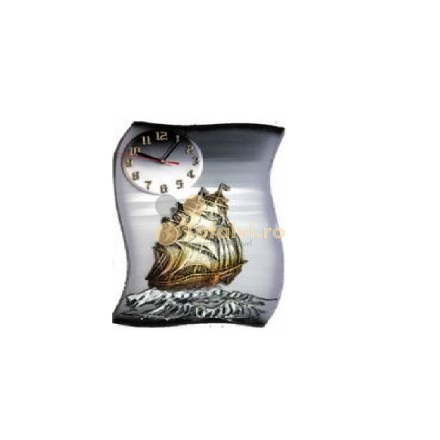 Ceas pictat mare cu vapor