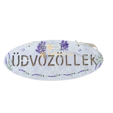 Board Üdvözöllek with cotton rope