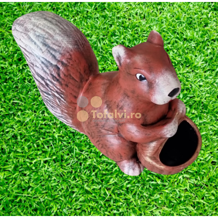 Squirrel with flower pots