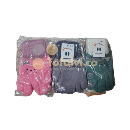 Gyerek macskás kesztyű újakkal  12db/csomag