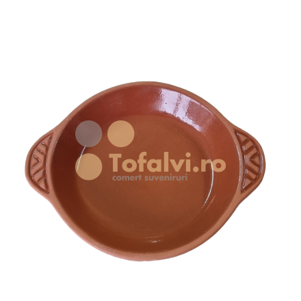 Semi-glazed round ceramic bowl 25 cm