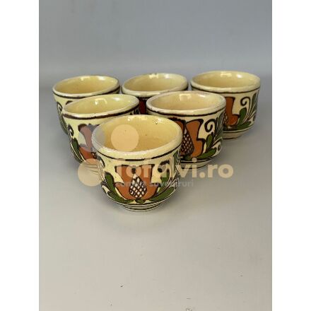 Cana din ceramica pictata manual 6buc/set