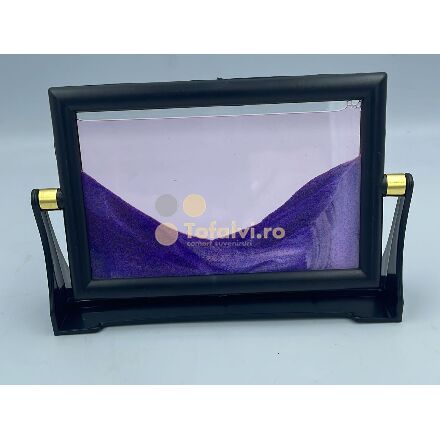 Tablou  de artă cu nisip în mișcare pe suport decorativ violet  