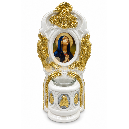 Candelă alb oval simplu