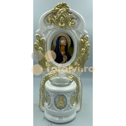 Candelă alb oval simplu