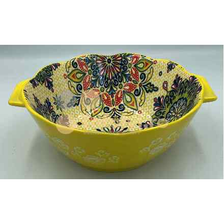 Bol mare cu mâner pentru supǎ din ceramicǎ