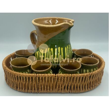 Ulcior cu șase cești mici în cos oval mic 