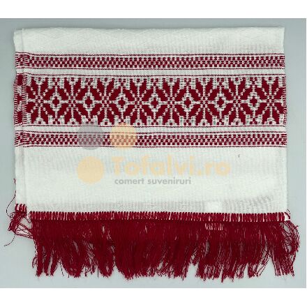 Prosop tradițional alb cu roșu 