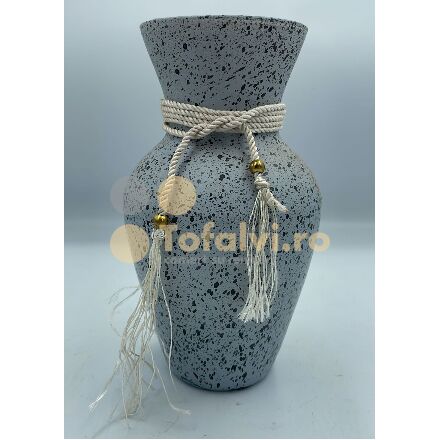 Kicsi szürke pöttyös váza 