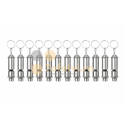 Fluier metalic de urgență din inox cu breloc 12buc/set