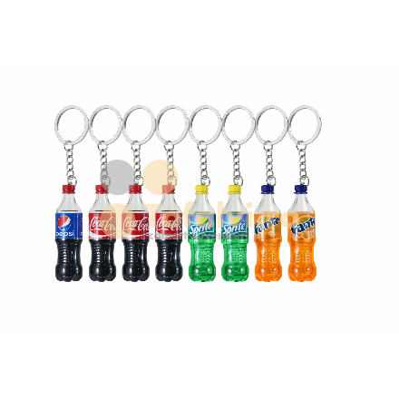 Breloc sticlă mini băutură răcoritoare 12buc/set 