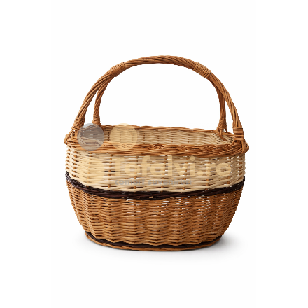 Fonott  vesszőkosár füllel