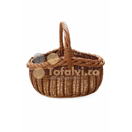 Ovális fonott vesszőkosár füllel