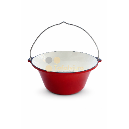 Ceaun din fontǎ fǎrǎ trepied roșu 7,2L 