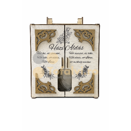Decorative wooden with four cups and bottle  – “House Blessing”