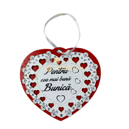 Decorațiune inimă „Pentru cea mai bună bunică”