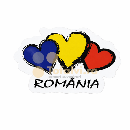 Sticker „Inimi România” (tricolor)