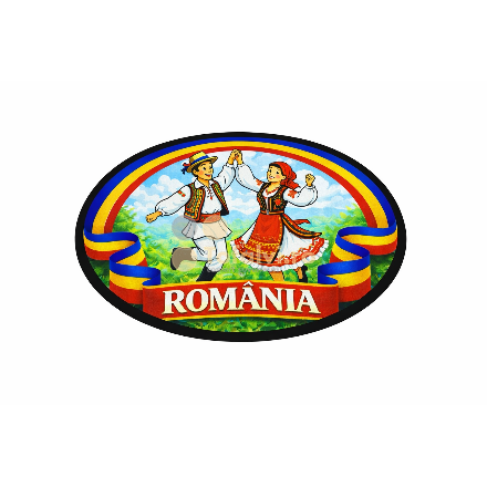 Ovális matrica „Románia – Hagyományos néptánc”12drb/szett