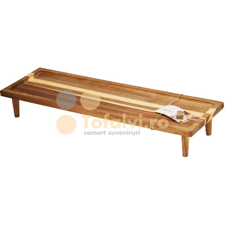 Platou rustic de prezentare cu picioare – din lemn natural