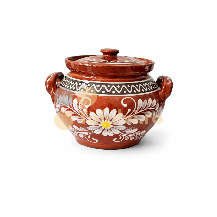 Traditional ceramic cooking pot with lid little 