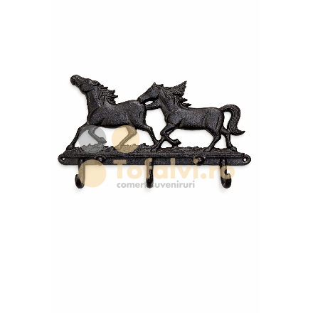 Cast iron wall hook – running horses design