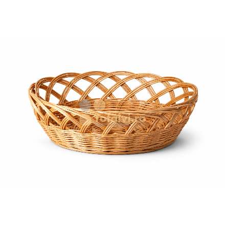 Coș împletit rotund din răchită – pentru pâine sau fructe