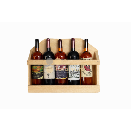 Magnet Suport din lemn pentru 5 sticle de vin