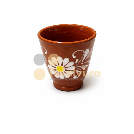 Hagyományos kerámia boros bögre virágmintával