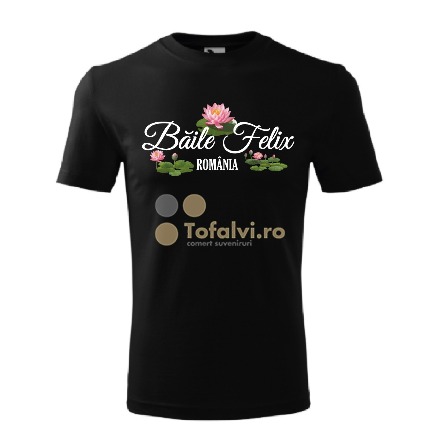 Tricou Băile Felix România cu flori de nufăr