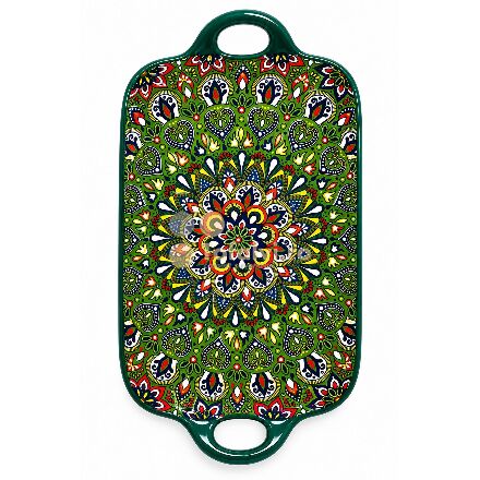Platou Decorativ „Mandala Florală Verde”