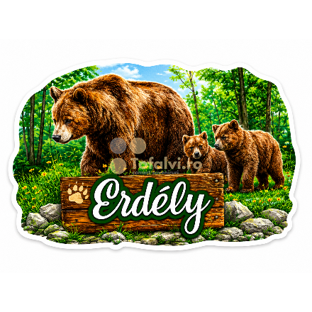 Magnet de frigider – Urs brun cu pui, Ardeal 10buc/set 