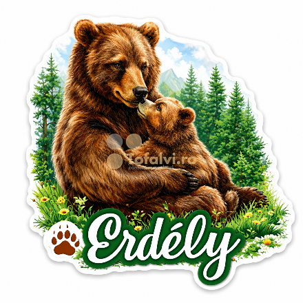 Fridge Magnet – Mother Bear with Cub, Transylvania10pcs/set