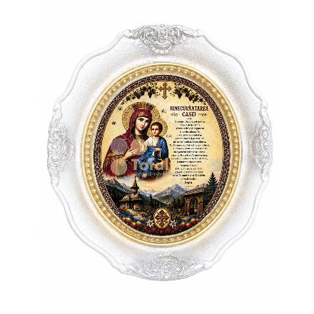 Tablou decorativ oval de perete – „Binecuvântarea Casei”