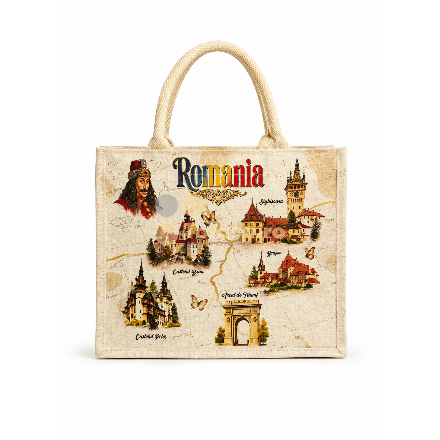 Geantă de pânză „România” – Castelul Bran și obiective turistice