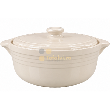 Oală ceramică cu capac și mânere