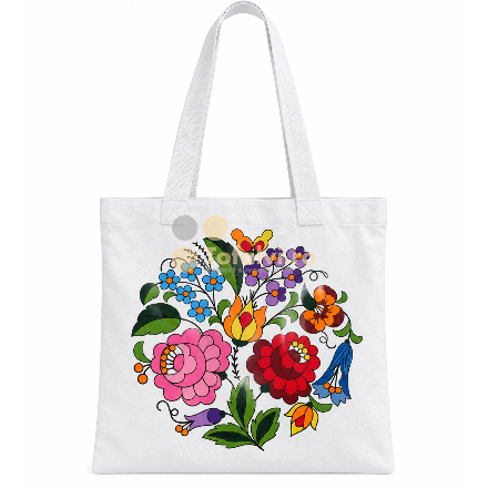 Geantă textilă cu imprimeu floral