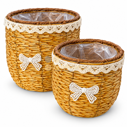 Coș decorativ împletit – 2 buc/set