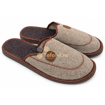 Papuci de casă pentru bărbați, bej cu maro – 10 perechi/set