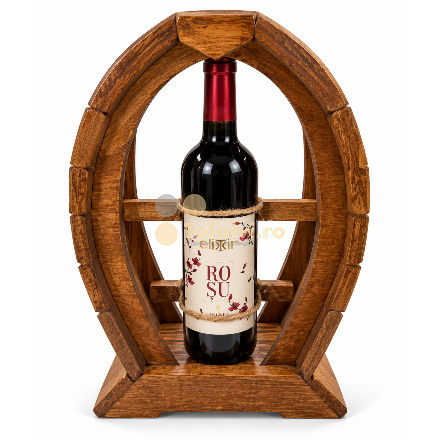 Suport din lemn pentru sticlă de vin cu vin inclus 