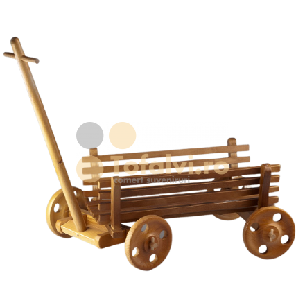 Small wooden flower cart